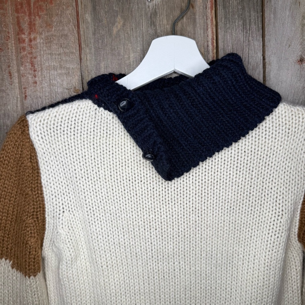 Vanessa Bruno Athe Patchwork Knit Pullover Turtle… - image 6